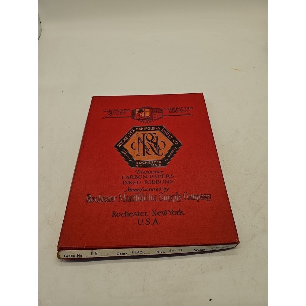 Vintage Carbon Paper Sheets 8 1/2 X 11 1/2 Rochester Manifolding Supply Original